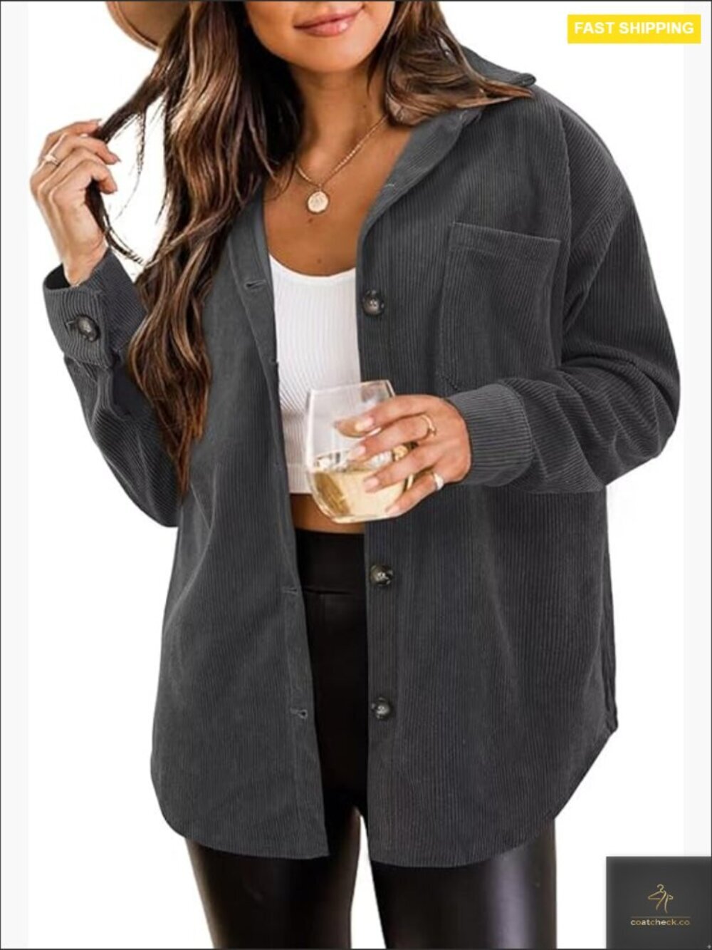Long Sleeve Button Down Shacket Casual Jacket Blouse Top Plus Size Lightweight